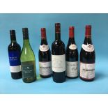 Six bottles of wine, to include Saint Clair Lussac Saint-Emilion, 2004, a La Vieille Ferme, 2004