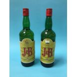Two bottles of J and B Scotch Whiskey