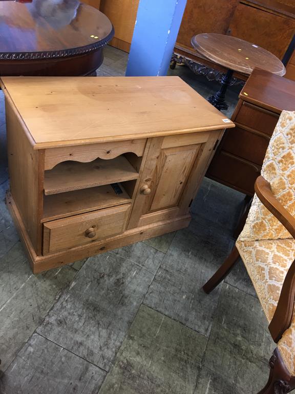 A pine TV stand