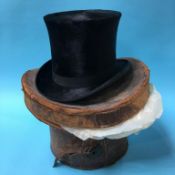 Top hat and leather case