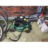 A petrol lawnmower