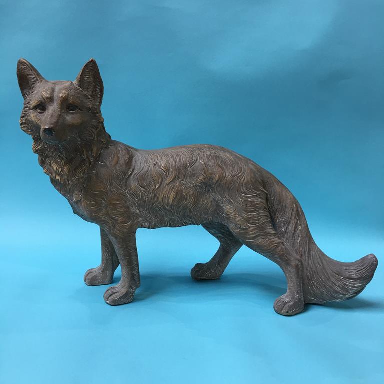 A resin model of a standing fox