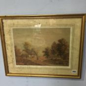 A Victorian watercolour, rural scene, unsigned