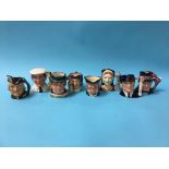 Eight Royal Doulton medium character jugs