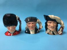 Three Royal Doulton character jugs, 'The Guardian', 'Christopher Columbus', and 'D'Artagnan' (3)