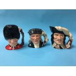 Three Royal Doulton character jugs, 'The Guardian', 'Christopher Columbus', and 'D'Artagnan' (3)