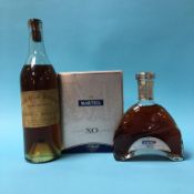 A boxed Martel 'XO' Cognac and a bottle of Saccone and Speed 'Fine Old Brandy'