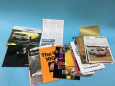 A collection of Vintage car brochures, to include Triumph, NSU, AMC and Jaguar etc.