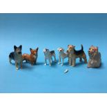 Six small Beswick dogs