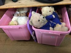 Two boxes of teddy bears