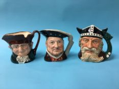 Three Royal Doulton character jugs, 'Old Charley', 'Henry VIII' and 'Viking' (3)