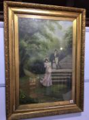 A gilt framed oil on canvas by E.A. Pickering