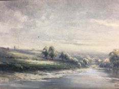 James Jerome Miller (c. 1880 - after 1932), watercolour, signed, 'Riverscape', 39 x 56cm