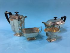 A silver four piece tea service, Ernest J. Haywood, Birmingham 1946, 59.9 oz