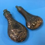 Two copper powder flasks