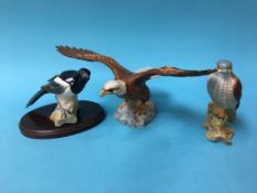 A Beswick Magpie, Beswick Falcon and a Bald Eagle