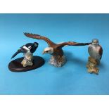 A Beswick Magpie, Beswick Falcon and a Bald Eagle