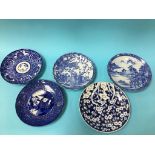 Five various Japanese wall plates