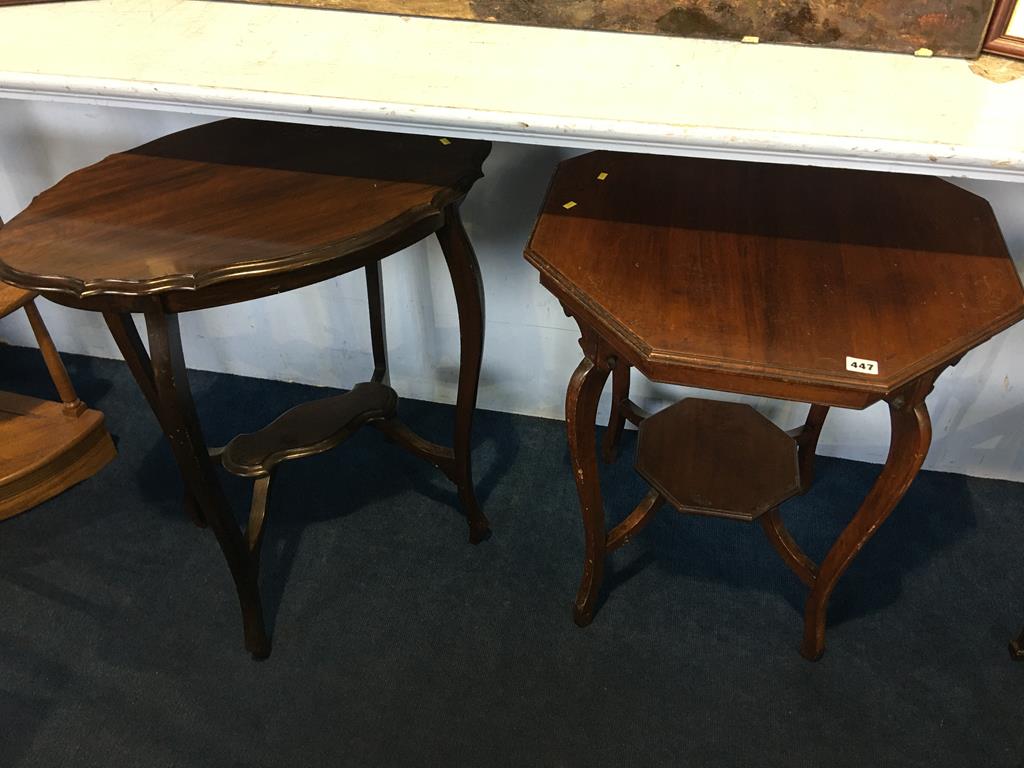 Two Edwardian mahogany occasional tables