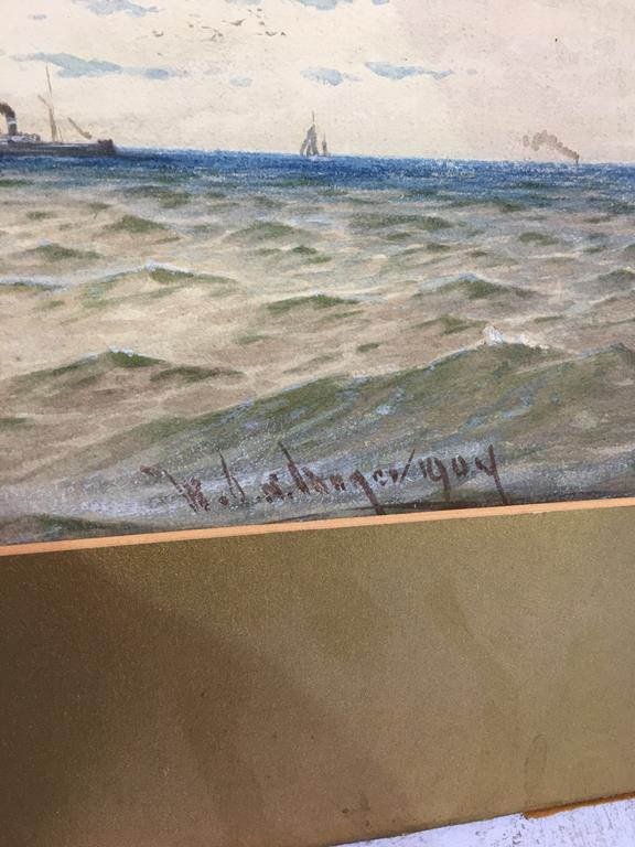 William Thomas Nichols Boyce (1857 - 1911), watercolour, signed, dated 1907, 'Sailing vessel and - Image 2 of 2