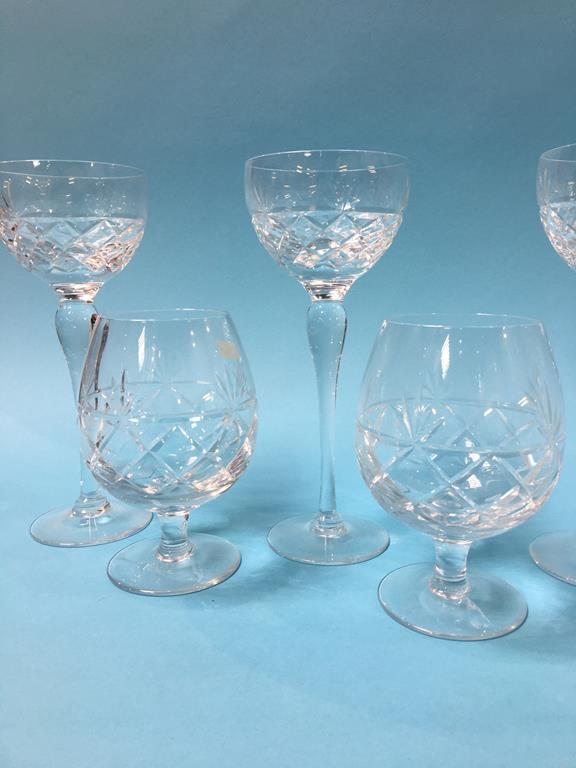 Six Brierley crystal champagne glasses and six brandy glasses - Image 4 of 4