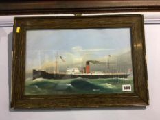 H. Crane, watercolour, signed, 'Steamship 'The Ambassador' Newcastle', 24 x 39cm