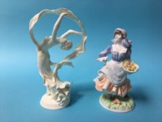 A Royal Worcester figure 'Spirit of the dance' and 'Rosie picking apples'