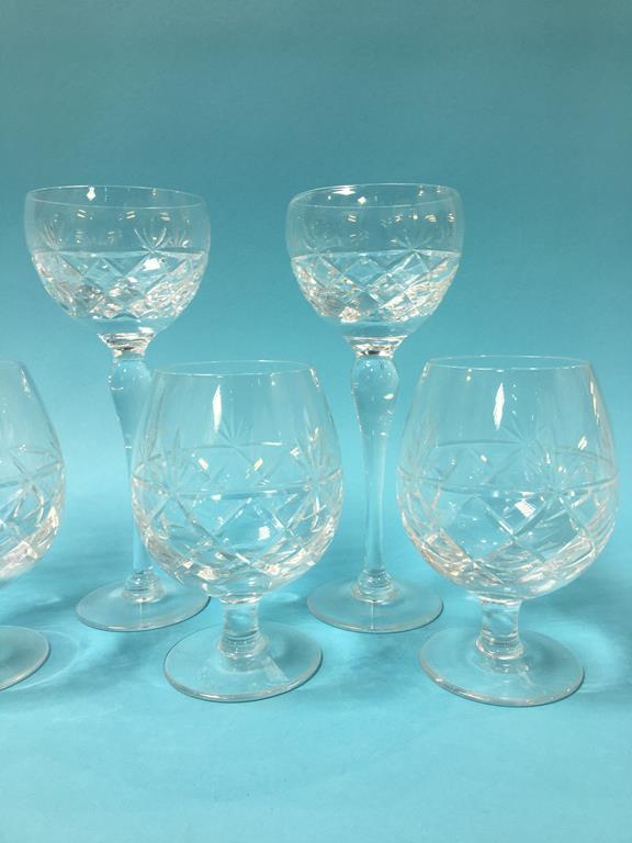 Six Brierley crystal champagne glasses and six brandy glasses - Image 2 of 4