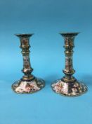 A pair of Royal Crown Derby Imari candlesticks, numbered 2651, printed marks, 15cm high