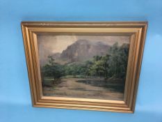Frank Thomas Carter (1853 - 1934), pair of oils, 'Highland Landscape', and 'River Landscape', 34 x