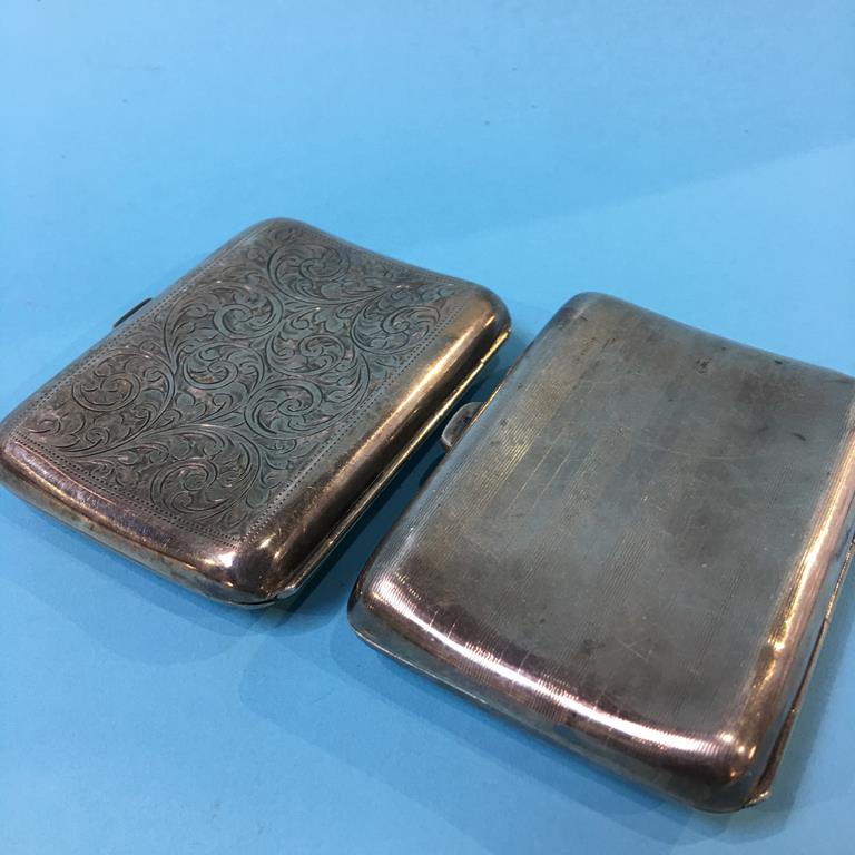 Two silver cigarette cases, 4.9 oz - Image 2 of 3