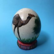 A painted ostrich egg