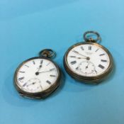 Two silver pocket watches