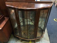 A walnut china cabinet