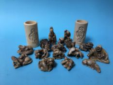 A collection of reproduction netsuke etc.