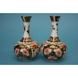 A pair of Royal Crown Derby Imari vases, painted marks, 15cm high