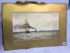 William Thomas Nichols Boyce (1857 - 1911), watercolour, signed, dated 1907, 'Sailing vessel and