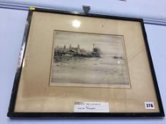 Walter Richards, etching, Limited edition 8/30, signed, 'Remember the Lusitania', 21 x 27cm