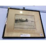 Walter Richards, etching, Limited edition 8/30, signed, 'Remember the Lusitania', 21 x 27cm