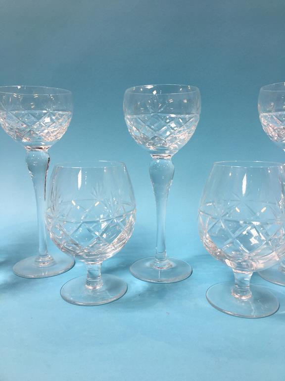 Six Brierley crystal champagne glasses and six brandy glasses - Image 3 of 4
