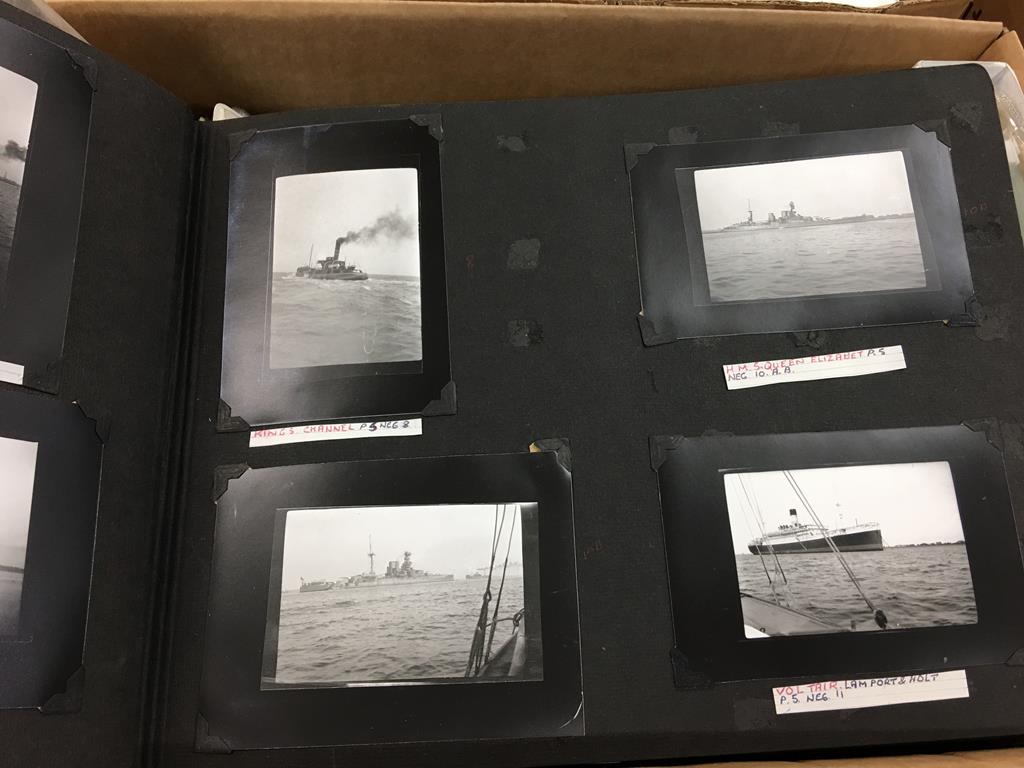 Two boxes containing a collection of shipping postcards, photos etc. - Image 8 of 23