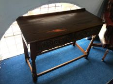 An Old Charm oak two drawer side table, 107cm length