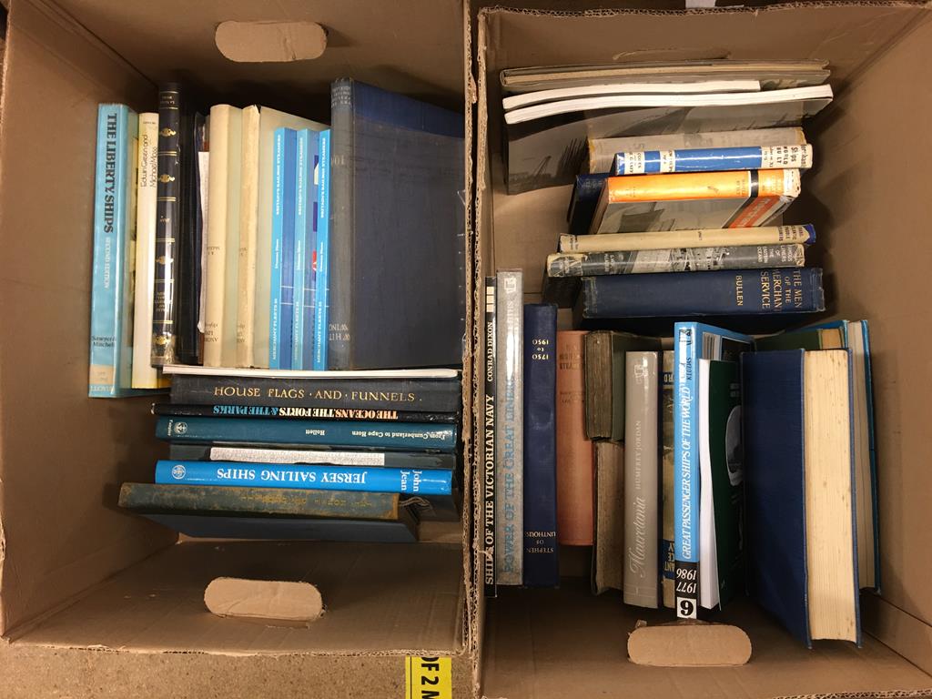 Four boxes of books, shipping and nautical materials - Image 2 of 3