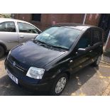 A black Fiat Panda, first registered 2007, mileage stated 124,166, MOT September 2021, V5 and some