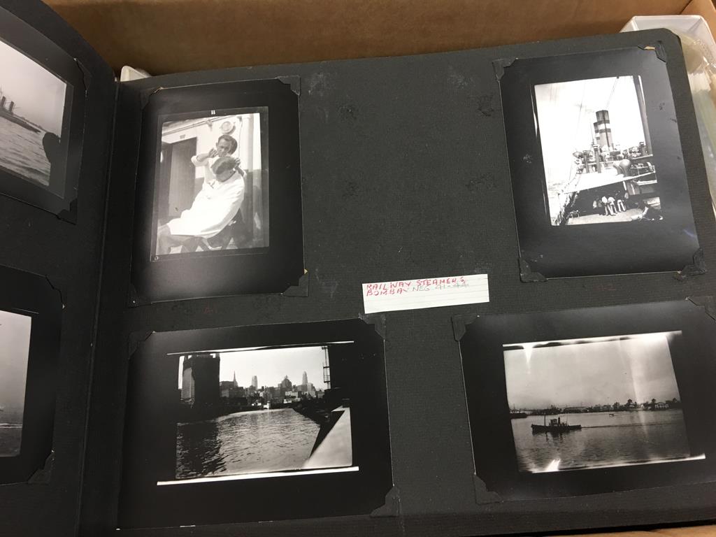 Two boxes containing a collection of shipping postcards, photos etc. - Image 9 of 23