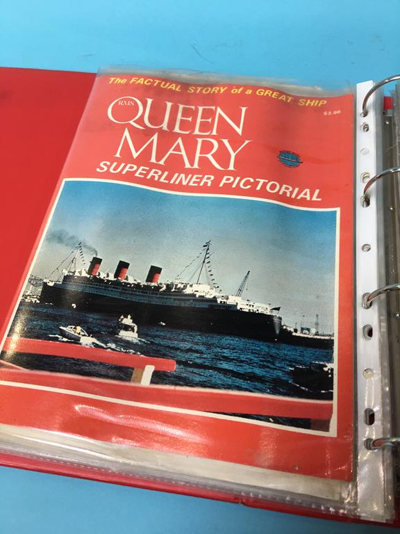 A collection of Cunard Line ephemera, postcards and photos