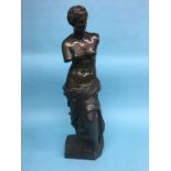 A large and impressive 19th century bronze of a semi clad nude female in Classical form (no