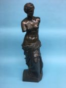 A large and impressive 19th century bronze of a semi clad nude female in Classical form (no