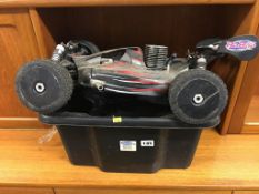 A petrol engine remote control car