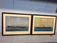Early 20th century maritime, signed, watercolour, dated 1904, 'The Olivemoor off Venice', and 'The